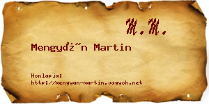 Mengyán Martin névjegykártya